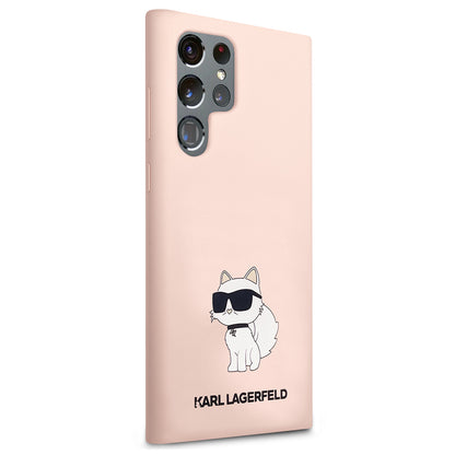Case for Samsung Galaxy S23 Ultra S918, Karl Lagerfeld, Silicone Choupette, Pink