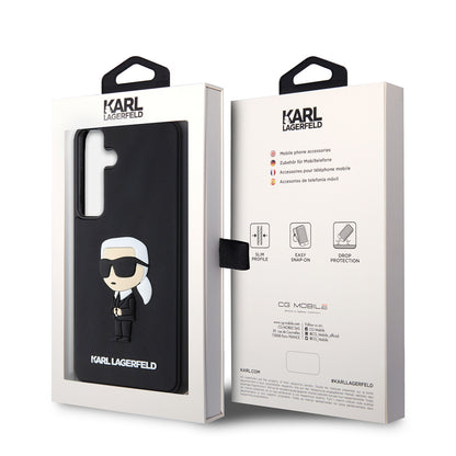 Θήκη για Samsung Galaxy S24+ S926, Karl Lagerfeld, 3D Rubber Ikonik Karl, Μαύρη
