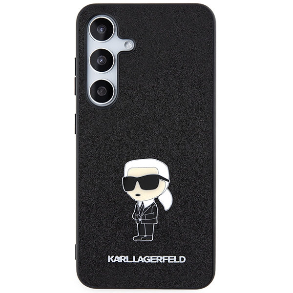 Case for Samsung Galaxy S24+ S926, Karl Lagerfeld, Glitter Ikonik Karl Logo, Black