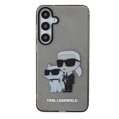 Θήκη για Samsung Galaxy S24+ S926, Karl Lagerfeld, Glitter Karl & Choupette, Μπλε