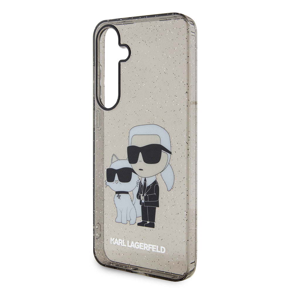 Θήκη για Samsung Galaxy S24+ S926, Karl Lagerfeld, Glitter Karl & Choupette, Μπλε