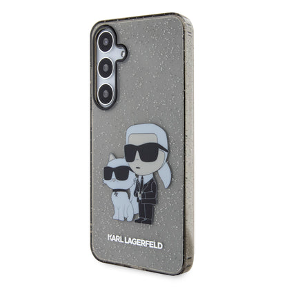 Θήκη για Samsung Galaxy S24+ S926, Karl Lagerfeld, Glitter Karl & Choupette, Μπλε