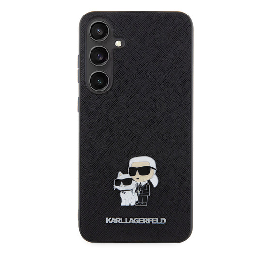 Θήκη για Samsung Galaxy S24+ S926, Karl Lagerfeld, Saffiano Karl & Choupette Metal, Μαύρη