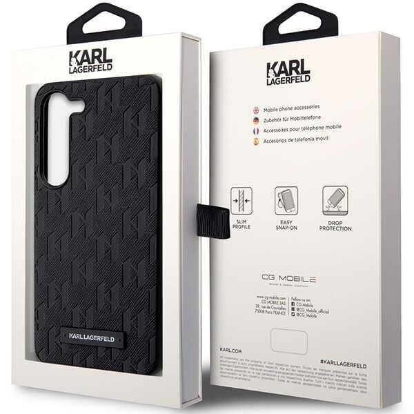 Θήκη για Samsung Galaxy S24+ S926, Karl Lagerfeld, Saffiano Monogram Metal Logo, Μαύρη