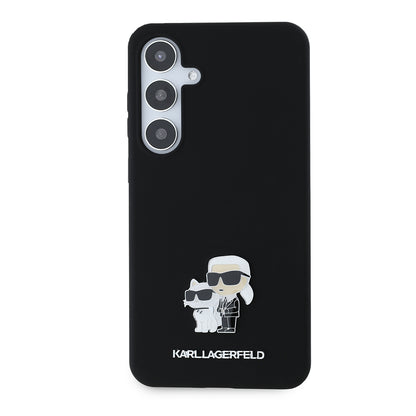 Θήκη για Samsung Galaxy S24+ S926, Karl Lagerfeld, Silicone Karl & Choupette Metal, Μαύρη