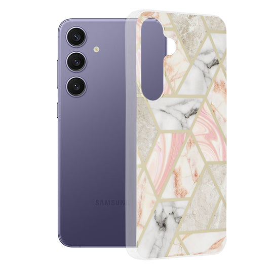 Θήκη για Samsung Galaxy S24+ S926, Techsuit, Marble, Ροζ