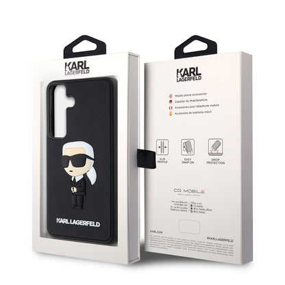 Θήκη για Samsung Galaxy S24 S921, Karl Lagerfeld, 3D Rubber Ikonik Karl, Μαύρη