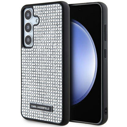 Θήκη για Samsung Galaxy S24 S921, Karl Lagerfeld, Rhinestone Metal Plate, Ασημί