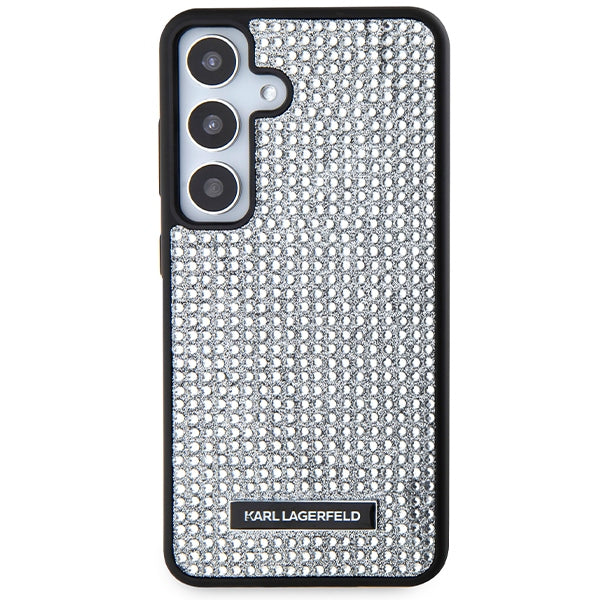Θήκη για Samsung Galaxy S24 S921, Karl Lagerfeld, Rhinestone Metal Plate, Ασημί