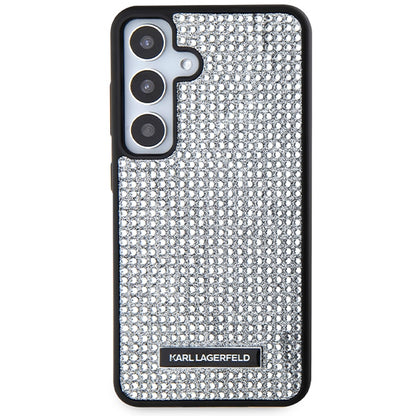 Θήκη για Samsung Galaxy S24 S921, Karl Lagerfeld, Rhinestone Metal Plate, Ασημί