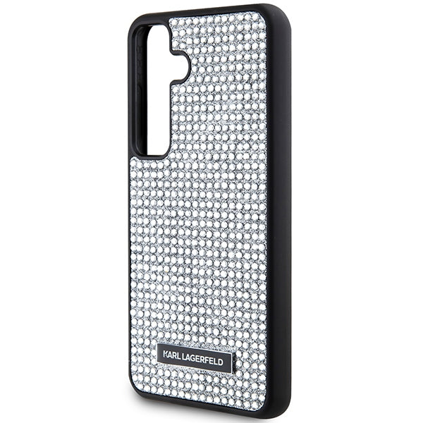Θήκη για Samsung Galaxy S24 S921, Karl Lagerfeld, Rhinestone Metal Plate, Ασημί