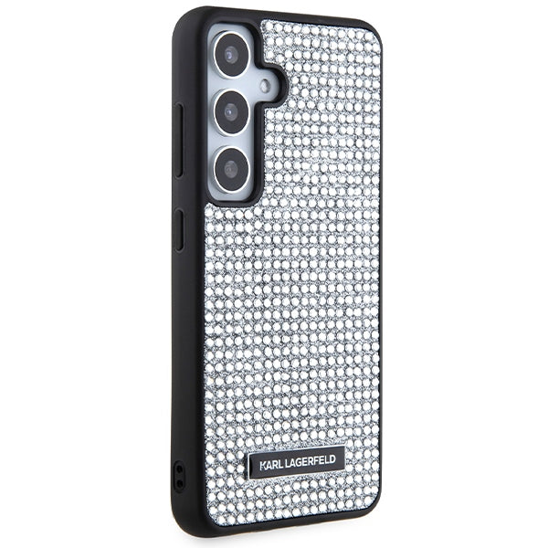 Θήκη για Samsung Galaxy S24 S921, Karl Lagerfeld, Rhinestone Metal Plate, Ασημί