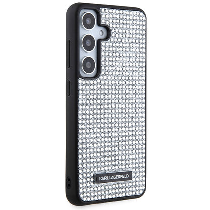 Θήκη για Samsung Galaxy S24 S921, Karl Lagerfeld, Rhinestone Metal Plate, Ασημί