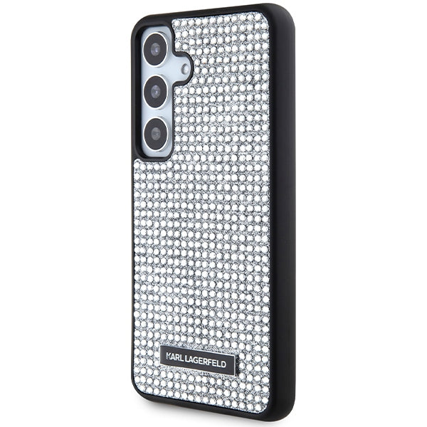 Θήκη για Samsung Galaxy S24 S921, Karl Lagerfeld, Rhinestone Metal Plate, Ασημί