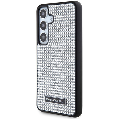 Θήκη για Samsung Galaxy S24 S921, Karl Lagerfeld, Rhinestone Metal Plate, Ασημί