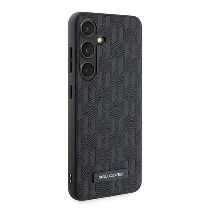 Θήκη για Samsung Galaxy S24 S921, Karl Lagerfeld, Saffiano Mono Metal Logo, Μαύρη
