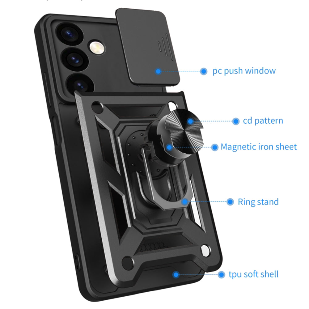 Θήκη για Samsung Galaxy S24 S921, Techsuit, CamShield, Μαύρο