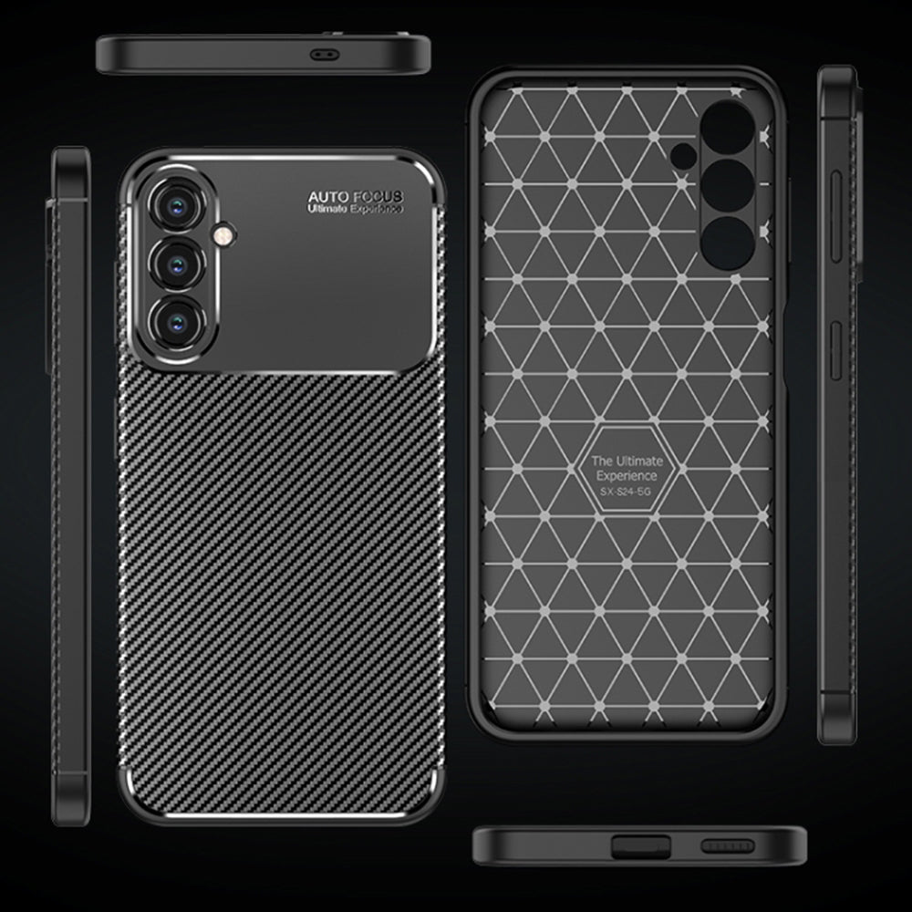 Θήκη για Samsung Galaxy S24 S921, Techsuit, CarbonFiber, Μαύρη