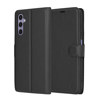 Case for Samsung Galaxy S24 S921, Techsuit, Leather Folio, Black