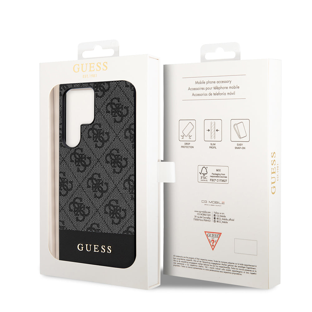 Θήκη για Samsung Galaxy S24 Ultra S928, Guess, 4G Stripe, Μαύρη