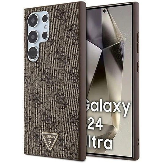 Θήκη για Samsung Galaxy S24 Ultra S928, Guess, 4G Triangle Strass, Καφέ