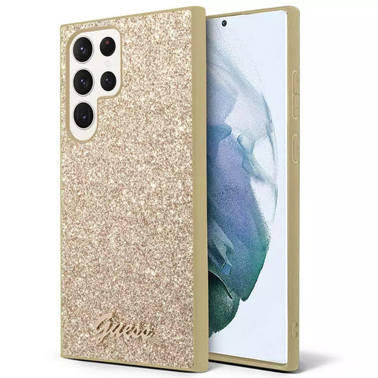 Θήκη για Samsung Galaxy S24 Ultra S928, Guess, Glitter Script, Χρυσή