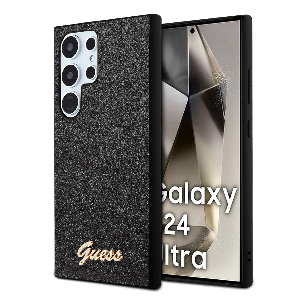 Θήκη για Samsung Galaxy S24 Ultra S928, Guess, Glitter Script, Μαύρη