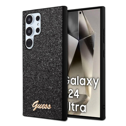 Θήκη για Samsung Galaxy S24 Ultra S928, Guess, Glitter Script, Μαύρη