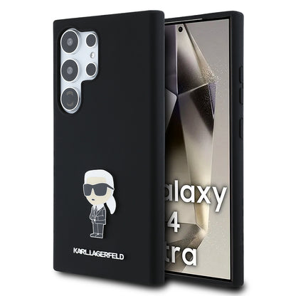 Θήκη για Samsung Galaxy S24 Ultra S928, Karl Lagerfeld, Silicone Ikonik Karl, Μαύρη