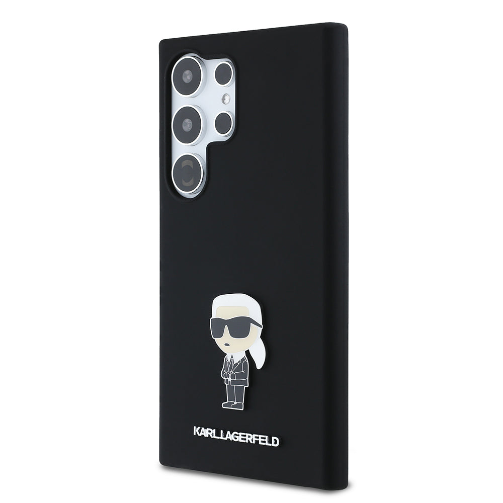 Θήκη για Samsung Galaxy S24 Ultra S928, Karl Lagerfeld, Silicone Ikonik Karl, Μαύρη