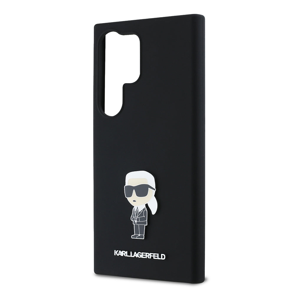 Θήκη για Samsung Galaxy S24 Ultra S928, Karl Lagerfeld, Silicone Ikonik Karl, Μαύρη