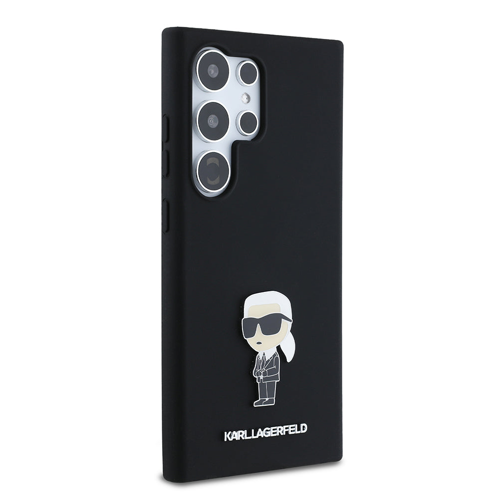 Θήκη για Samsung Galaxy S24 Ultra S928, Karl Lagerfeld, Silicone Ikonik Karl, Μαύρη