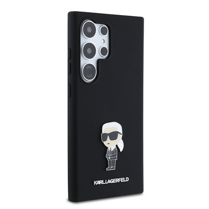 Θήκη για Samsung Galaxy S24 Ultra S928, Karl Lagerfeld, Silicone Ikonik Karl, Μαύρη
