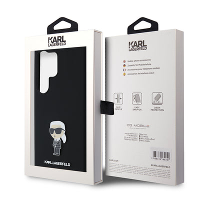 Θήκη για Samsung Galaxy S24 Ultra S928, Karl Lagerfeld, Silicone Ikonik Karl, Μαύρη