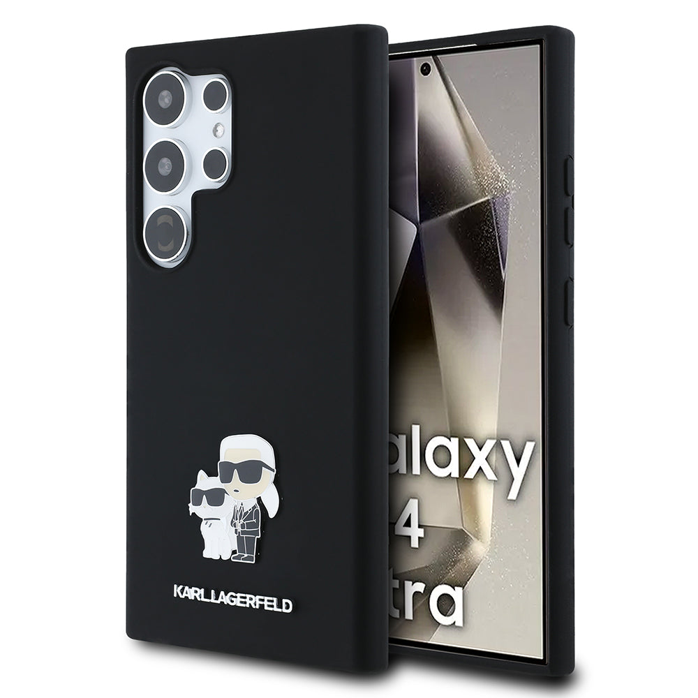 Case for Samsung Galaxy S24 Ultra S928, Karl Lagerfeld, Silicone Karl & Choupette, Black