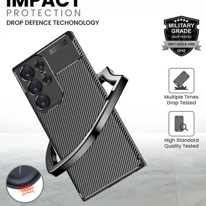Θήκη για Samsung Galaxy S24 Ultra S928, Techsuit, CarbonFiber, Μαύρο
