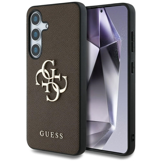 Θήκη για Samsung Galaxy S25+ S936, Guess, 4G Grained Big and Classic Logo, Καφέ