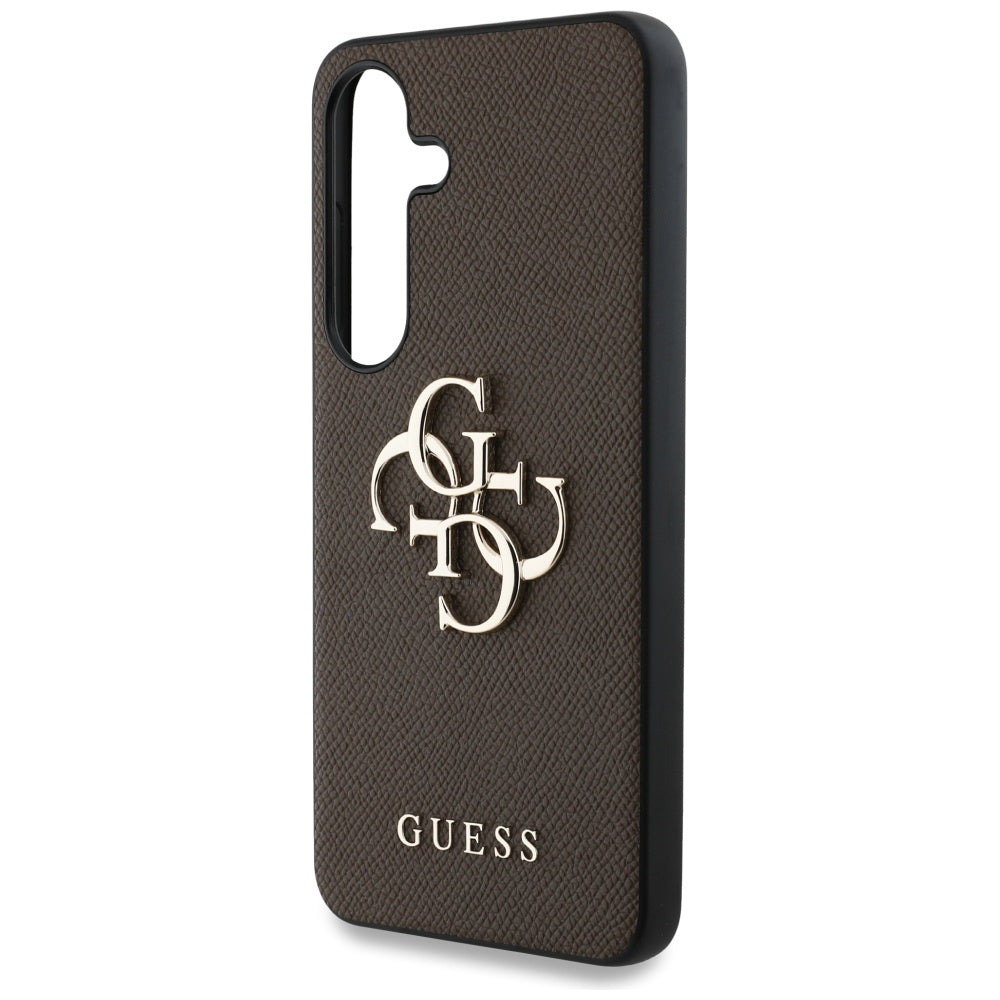 Θήκη για Samsung Galaxy S25+ S936, Guess, 4G Grained Big and Classic Logo, Καφέ