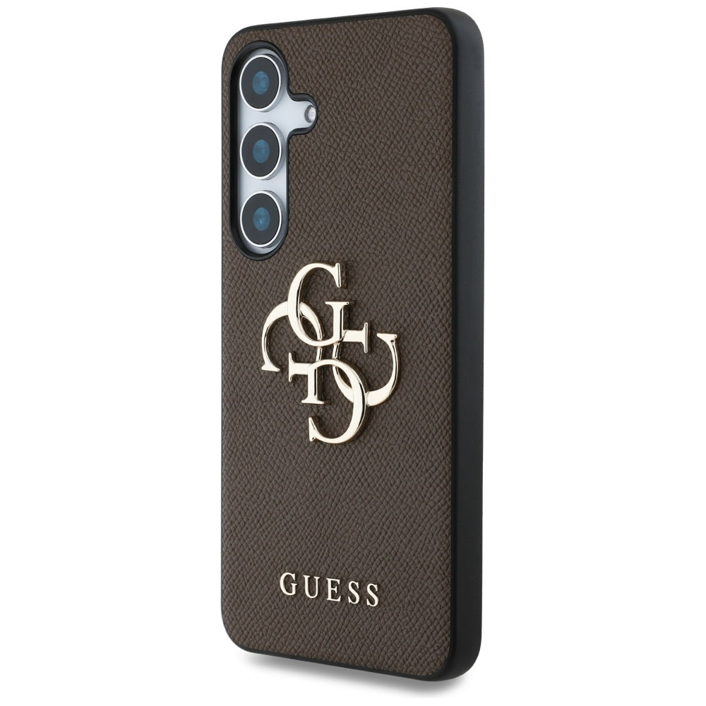 Θήκη για Samsung Galaxy S25+ S936, Guess, 4G Grained Big and Classic Logo, Καφέ
