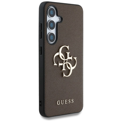 Θήκη για Samsung Galaxy S25+ S936, Guess, 4G Grained Big and Classic Logo, Καφέ