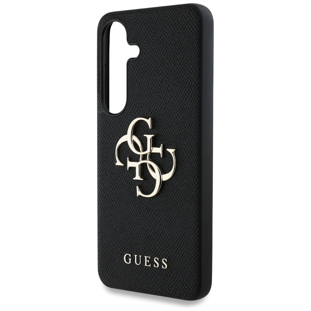 Θήκη για Samsung Galaxy S25+ S936, Guess, 4G Grained Big and Classic Logo, Μαύρη