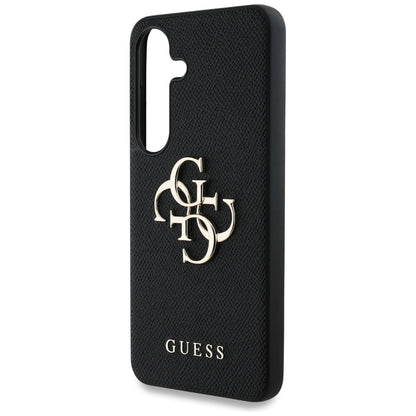Θήκη για Samsung Galaxy S25+ S936, Guess, 4G Grained Big and Classic Logo, Μαύρη