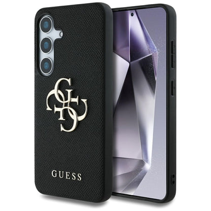 Θήκη για Samsung Galaxy S25+ S936, Guess, 4G Grained Big and Classic Logo, Μαύρη