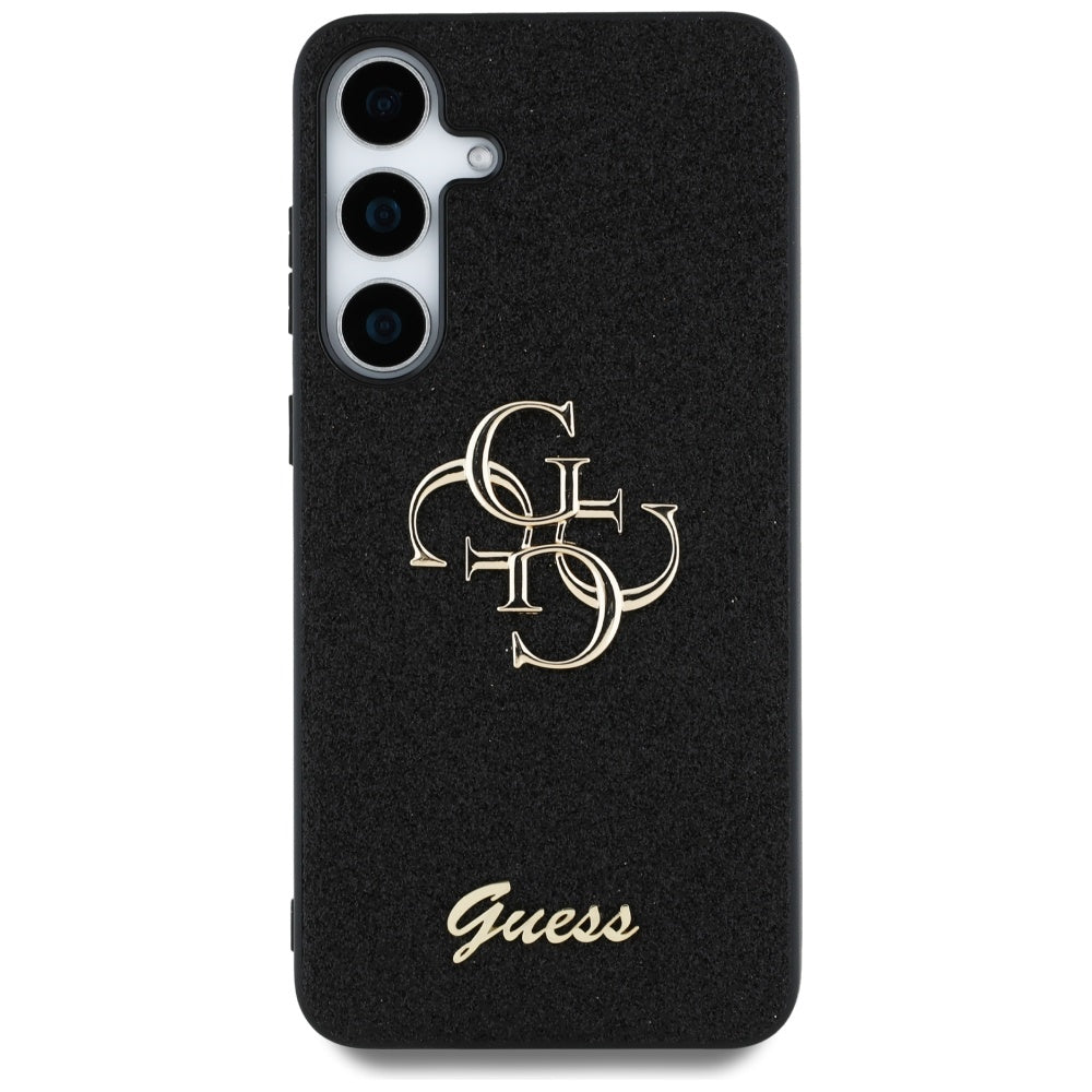Θήκη για Samsung Galaxy S25+ S936, Guess, Glitter Big 4G Script, Μαύρη