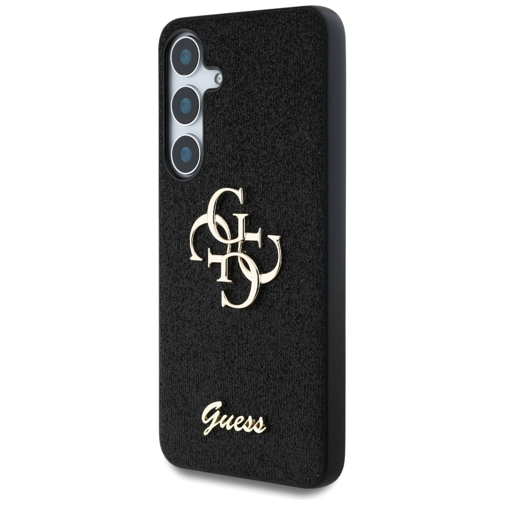 Θήκη για Samsung Galaxy S25+ S936, Guess, Glitter Big 4G Script, Μαύρη