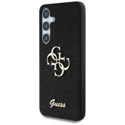 Θήκη για Samsung Galaxy S25+ S936, Guess, Glitter Big 4G Script, Μαύρη