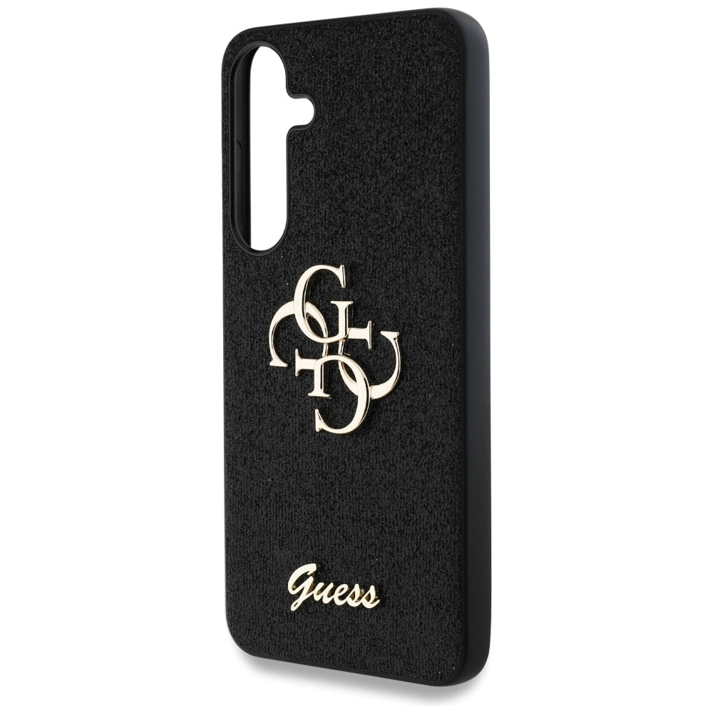Θήκη για Samsung Galaxy S25+ S936, Guess, Glitter Big 4G Script, Μαύρη