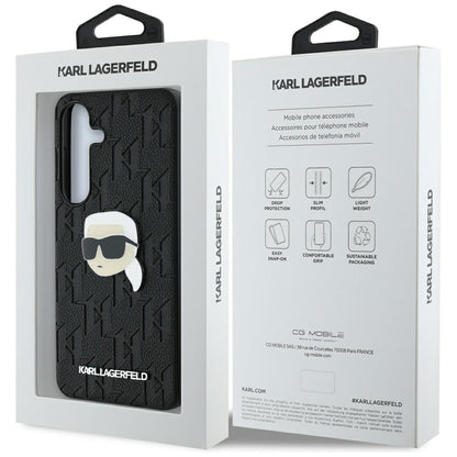 Θήκη για Samsung Galaxy S25+ S936, Karl Lagerfeld, Monogram Karl's Head, Μαύρη
