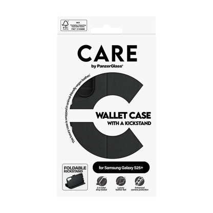 Θήκη για Samsung Galaxy S25+ S936, PanzerGlass, με χαρακτηριστικό Kickstand Wallet, Μαύρη