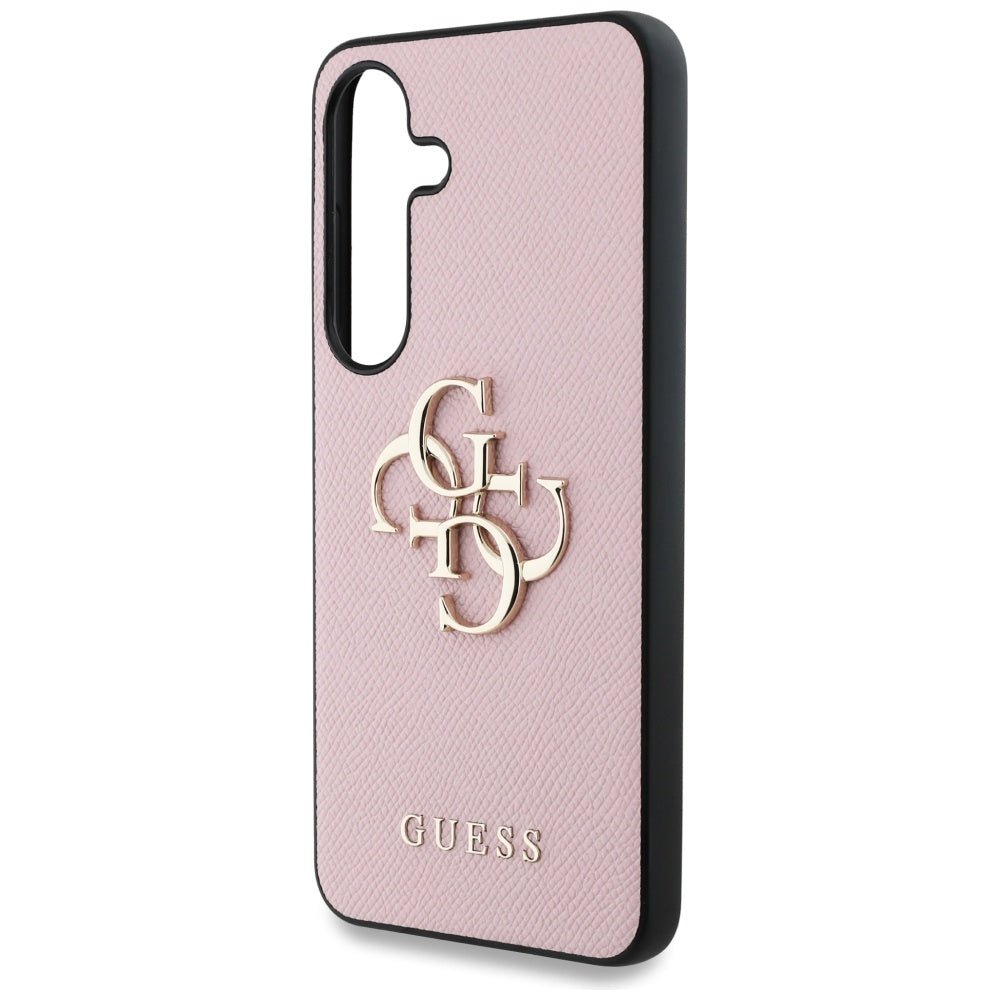 Θήκη για Samsung Galaxy S25 S931, Guess, 4G Grained Big and Classic Logo, Ροζ